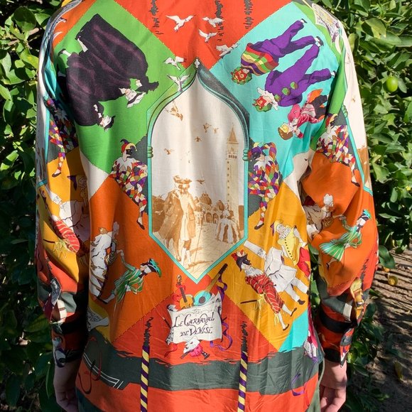 Hermès Harlequin Vintage Silk Shirt - Picture 2 of 4